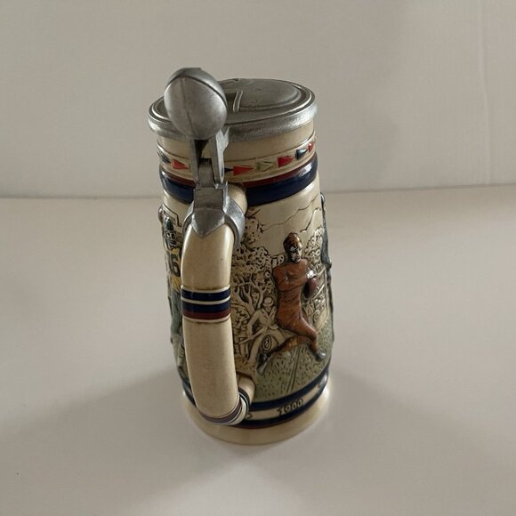 Vintage 1983 Avon Great American Football Ceramic Lidded Beer Stein Ceramarte - Picture 9 of 16